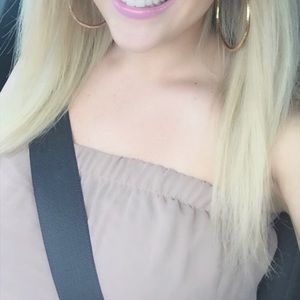 Brown Nude Strapless Maxi Medium